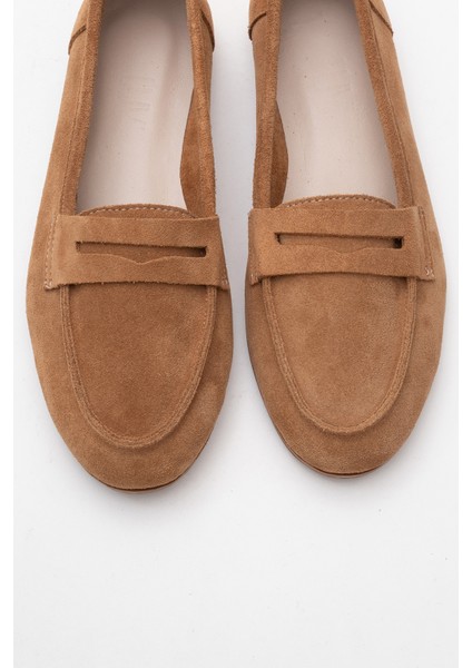 F02 Toprak Süet Hakiki Deri Kadın Loafer Ayakkabı fiyatları