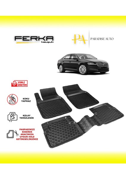 Skoda Superb 4 2023 ve Üstü Uyarlanabilir Havuzlu Paspas