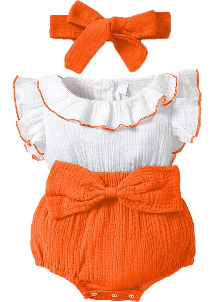 x Ipek Atlas Kız Bebek Müslin Bandanalı Hediyelik Romper Zıbın