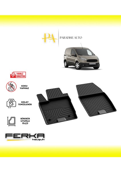 Ford Courier Ön 2 Parça 2014-2023 4d Havuzlu Paspas