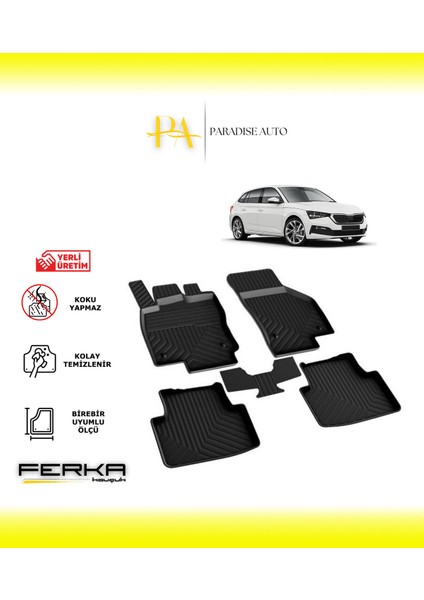 Skoda Scala 2019 ve Üstü 4d Havuzlu Paspas