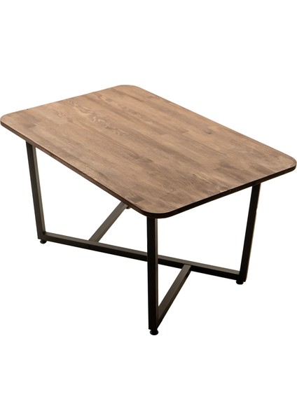 Çelik Ayaklı Sehpa - Salon Sehpa - Dekoratif Sehpa - Massif Çam - Ceviz