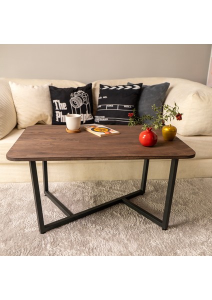 Çelik Ayaklı Sehpa - Salon Sehpa - Dekoratif Sehpa - Massif Çam - Ceviz indirimleri
