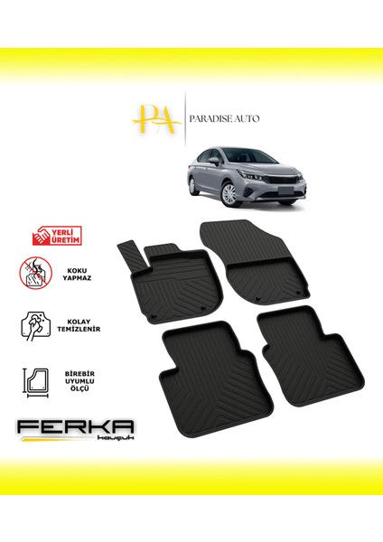Honda City 7 2019 ve Üstü 4d Havuzlu Paspas