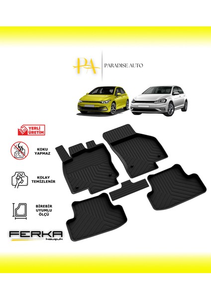 Volkswagen Golf 8-9 2020 ve Üstü 4d Havuzlu Paspas