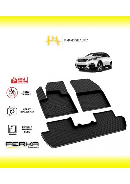 Peugeot 3008 Access 2016 ve Üstü 4d Havuzlu Paspas