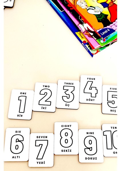20 Parça Sayılar Zeka Kartları Eşleştirme Oyunu Hafıza Kartı Ahşap Eğitici Puzzle Oyuncak