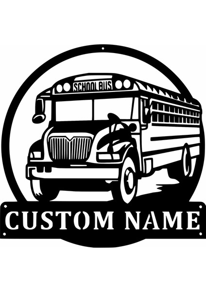 Kişiye Özel Schoolbus Mdf Lazer Kesim Duvar Tablosu