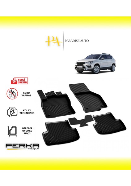 Seat Ateca 2016 ve Üstü 4d Havuzlu Paspas