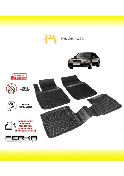 Mercedes E Serisi W124 1984-1995 Uyarlanabilir Havuzlu Paspas