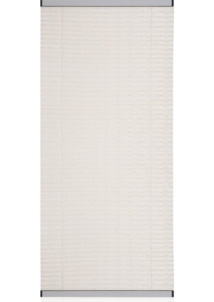 Cam Balkon Perdesi Plise Perde Yapıştırmalı Eloksal Profil Mavi Kumaş 48 x 168 cm