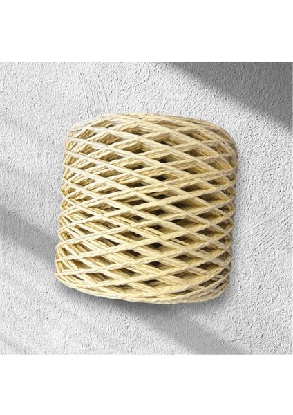 Kağıt İp Çanta, Şapka, Dıy Yapımı (100 gr) G27 Krem