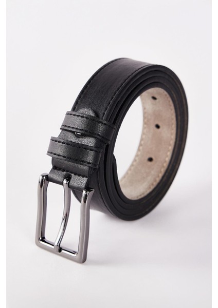 Erkek Deri 3 Cm Klasik Siyah Kemer