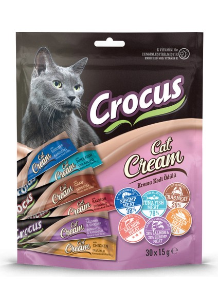 Multıpack 6 Çeşit Krema Kedi Ödülü 30X15GR Gnzrz