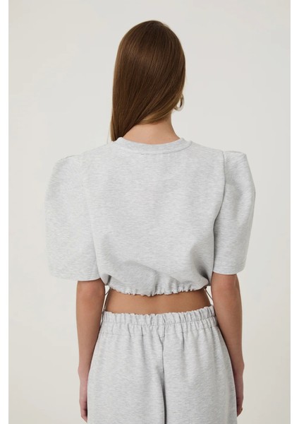 Beli Lastikli Basic Bluz Gri modelleri