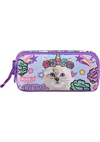 2 Bölmeli Pretty Cat Meow Okul Çantası + Beslenme Çantası +Kalemlik modelleri