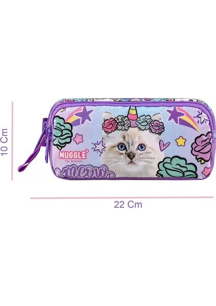 2 Bölmeli Pretty Cat Meow Okul Çantası + Beslenme Çantası +Kalemlik fırsatları