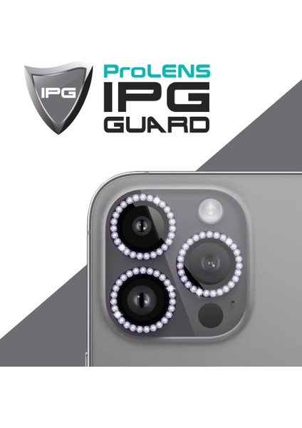 Apple iPhone 14 Pro / Pro Max Için Ipg Prolens Kamera Lens Koruyucu Elmas Taş Çerçeveli, Kırılmaz Cam fiyatları