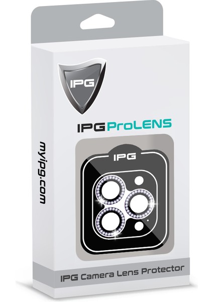 Apple iPhone 14 Pro / Pro Max Için Ipg Prolens Kamera Lens Koruyucu Elmas Taş Çerçeveli, Kırılmaz Cam modelleri