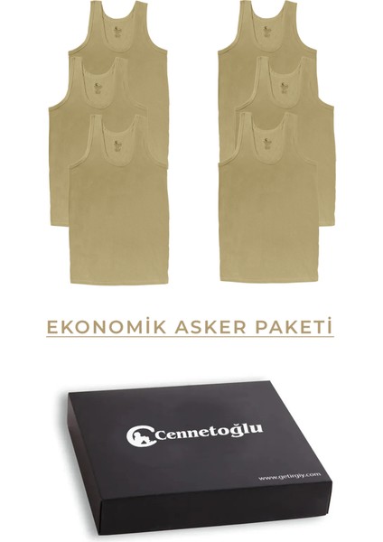 6 Adet Erkek Penye Asker Er Atlet Ekonomik Paket Özel Kutusunda