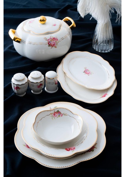 Isaline 12 Kişilik 60 Parça Porselen Yemek Takımı