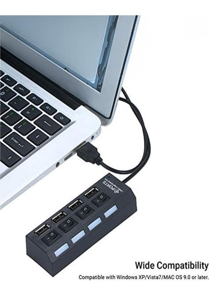 Siyah USB 2.0 Yd-76 4 Portlu Çoğaltıcı Bilgisayar Adaptör Şartelli fırsatları