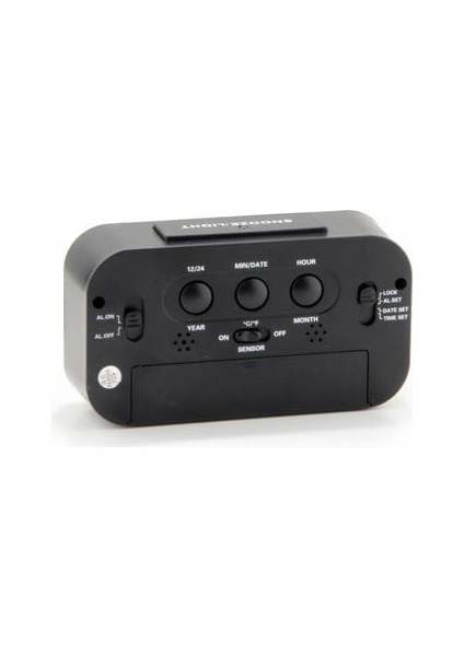 Işık Sensörlü Termometreli Alarmlı Dijital Masa Saati Siyah modelleri