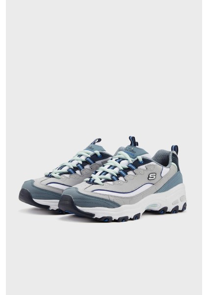 D'lites Deri Renk Bloklu Kalın Taban Taş Detaylı Sneaker Ayakkabı Bayan Ayakkabı 13143 Gybl