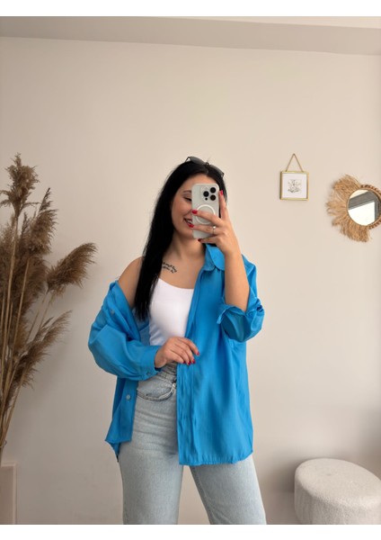 Düşük Omuz Oversize Gömlek