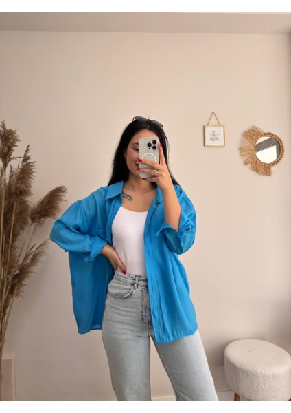 Düşük Omuz Oversize Gömlek