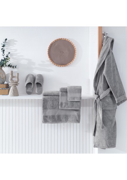 Essentials 3'lü Banyo Seti | Terlik (36-38) - Gri