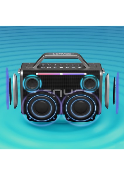 S835 Rgb LED Işıklı Bluetooth Speaker Hoparlör V5.0 Siyah