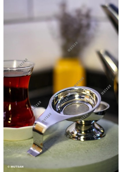 Paslanmaz Çelik Altlıklı Çay Süzgeci 304 Kalite Paslanmaz Çelik