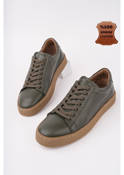 Craw Kalın Taban Bağcıklı Deri Erkek Günlük Casual Sneaker