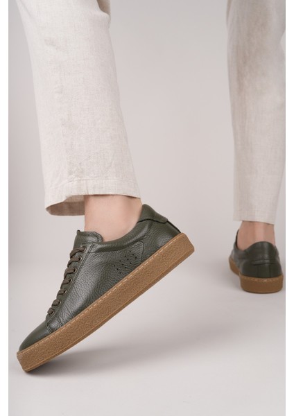 Craw Kalın Taban Bağcıklı Deri Erkek Günlük Casual Sneaker