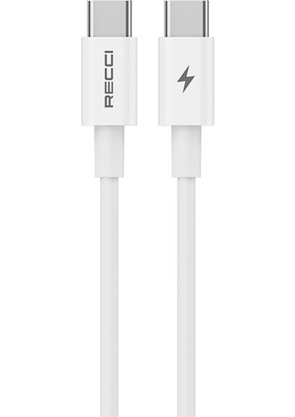 RC108E Gan Teknolojili Hızlı Şarj Başlığı Type-C To Type-C Pd 45W Kablolu Şarj Seti Beyaz
