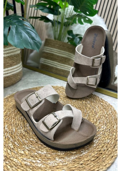 Imershoes Günlük Kadın Terlik Tek Parmak Arası Rahat Mantar Taban Tokalı Ayarlanabilir Sandalet 147 - 34162