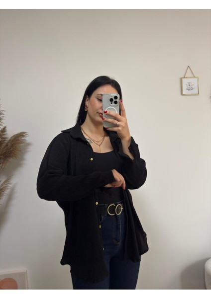 Piliseli Oversize Gömlek