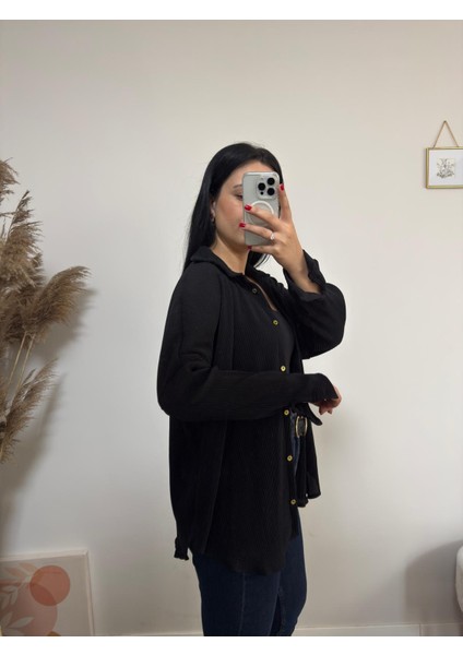 Piliseli Oversize Gömlek
