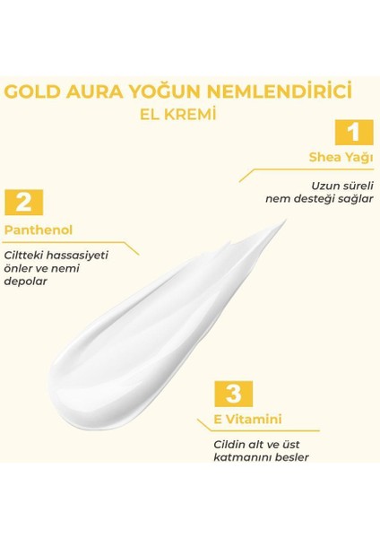 Gold Aura Yoğun Nemlendirici El Kremi 30 ml – Shea Yağı ve E Vitamini ile Tüm Cilt Tipleri İçin fiyatları
