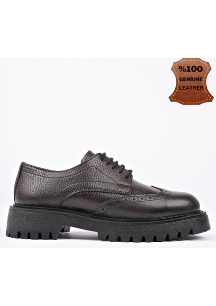 Amour Bağcıklı Hakiki Deri Kalın Taban Günlük Casual Makosen Kadın Loafer Ayakkabı