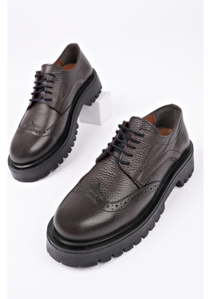 Amour Bağcıklı Hakiki Deri Kalın Taban Günlük Casual Makosen Kadın Loafer Ayakkabı