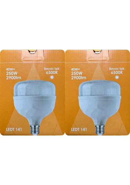 (2 adet) 40 W (250 W) Beyaz Işık E27 Duylu (Kalın Duy) LED Torch Ampul