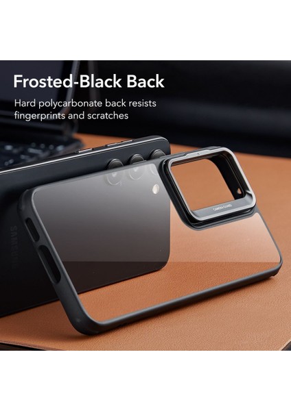 Samsung S23 Kılıf Standlı Kickstand Silikon - Şeffaf Siyah fırsatları