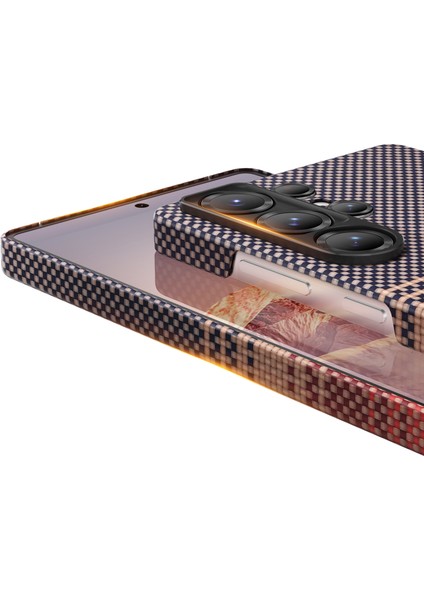 Samsung Galaxy S25 Ultra Kevlar Kılıf Magsafe Şarj Özellikli 0,5 Süper Ince Aramid Karbon Fiber Seanova Kapak modelleri