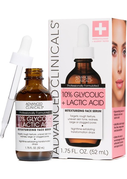 10% Glycolic + Lactic Acid Yüz Serumu 52ML