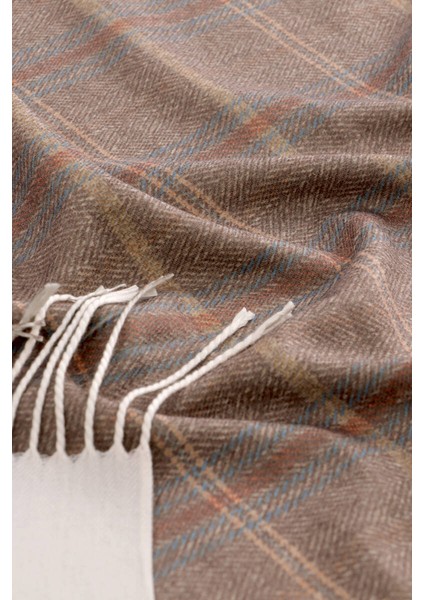 Sütlü Kahve Ekose Desen Kışlık Şal modelleri