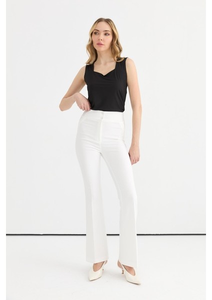 Beli Lastikli Ispanyol Paça Pantolon