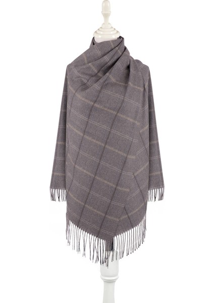 Füme Ekose Desen Kışlık Şal