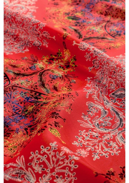 Mercan Etnik Desen Soft Şal modelleri